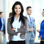 Face of beautiful businesswoma in office