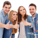 Group of happy young people