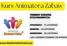 Kurs Animatora Warszawa, Kurs Animatora Bydgoszcz, Kurs Animatora Kraków