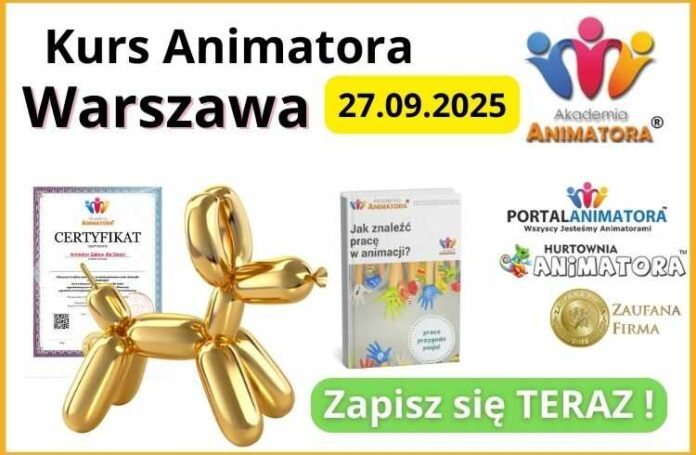 Kurs Animatora dla Dzieci Warszawa Stacjonarnie 27.09.2025