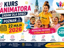 Kurs animatora zabaw dla dzieci Poznań 22 maja 2026 Akademia Animatora szkolenie
