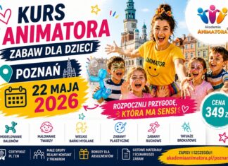 Kurs animatora zabaw dla dzieci Poznań 22 maja 2026 Akademia Animatora szkolenie